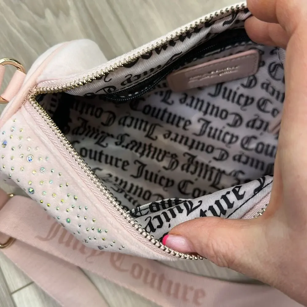 Juicy couture let it shine rhinestone barrel role bag pink